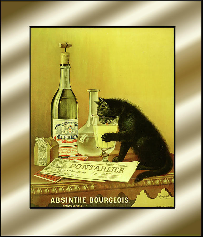 Absinthe Bourgeois Chat Noir Digital Art by Chuck Staley