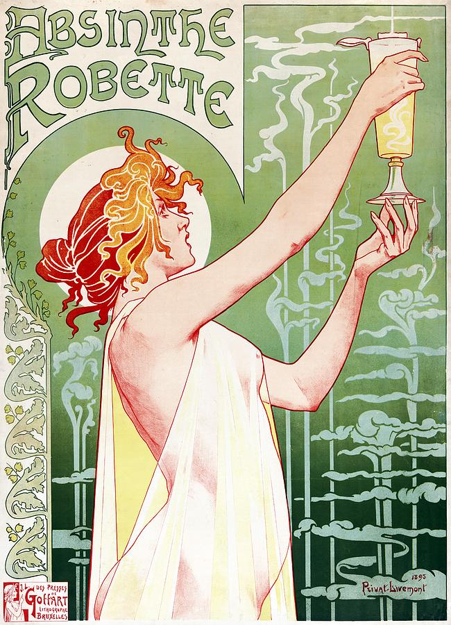 Absinthe Robbette - Art Nouveau Food And Drink Poster - Vintage Advertising Poster Digital Art by Studio Grafiikka