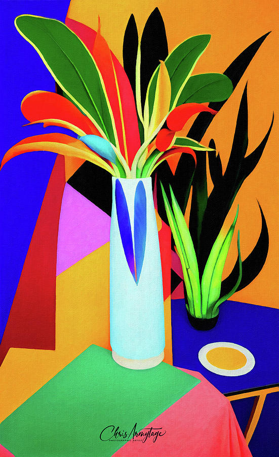 Abstract 2 - Flowers in a Vase Painting by Chris Armytage