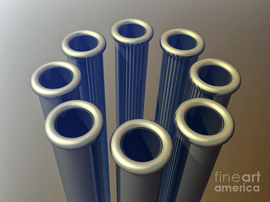 Abstract 3D Cylinders Digital Art by Phil Perkins