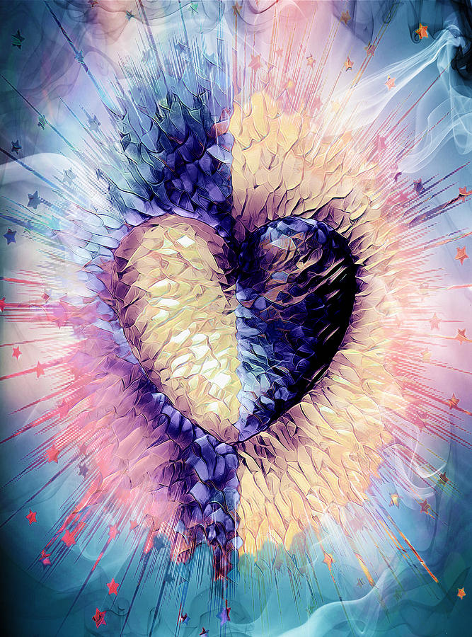 Abstract 3d Love Heart Digital Art by Michelle Liebenberg