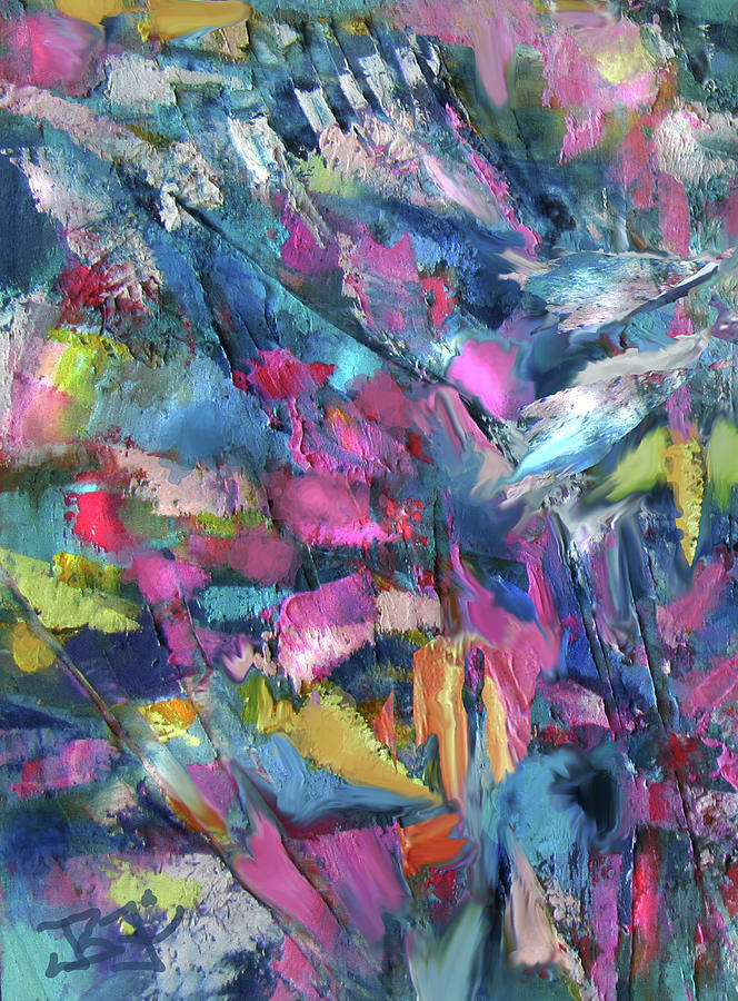 Abstract 4-20-20-DETAIL Painting by Jean Batzell Fitzgerald