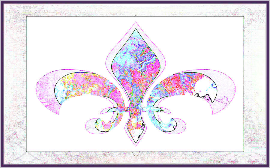 Abstract Acrylic Painting, Fleur Di Lis Painting