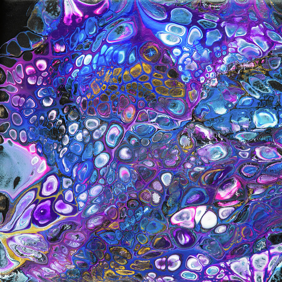 Abstract Acrylic Pour Painting Colorful Cells Painting by Matthias Hauser