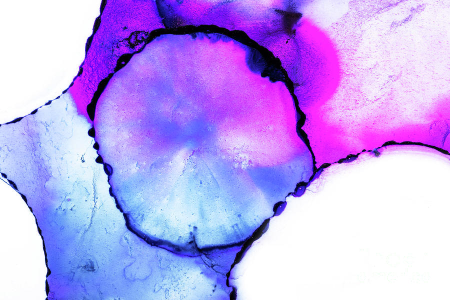 Abstract alcohol in background in pink, purple and blue tones. Photograph by Jane Rix
