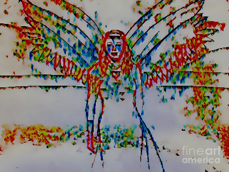 Abstract Drawing - Abstract Angel Walking With You by Christine Tyler