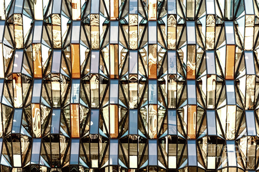 Abstract architectural detail of geometric panels with steel fra Photograph by Jane Rix