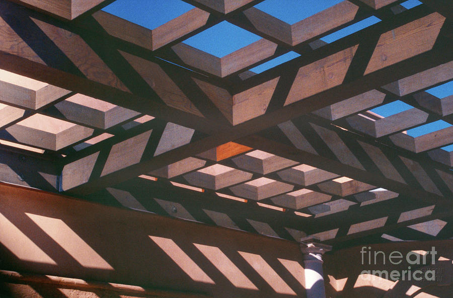 abstract architecture - Redwood Pergola Photograph by Sharon Hudson