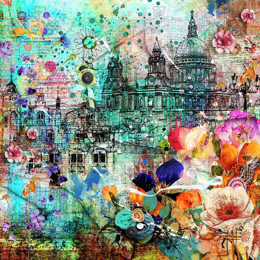 Abstract Architecture Whimisicality Mixed Media by Nicky Jameson