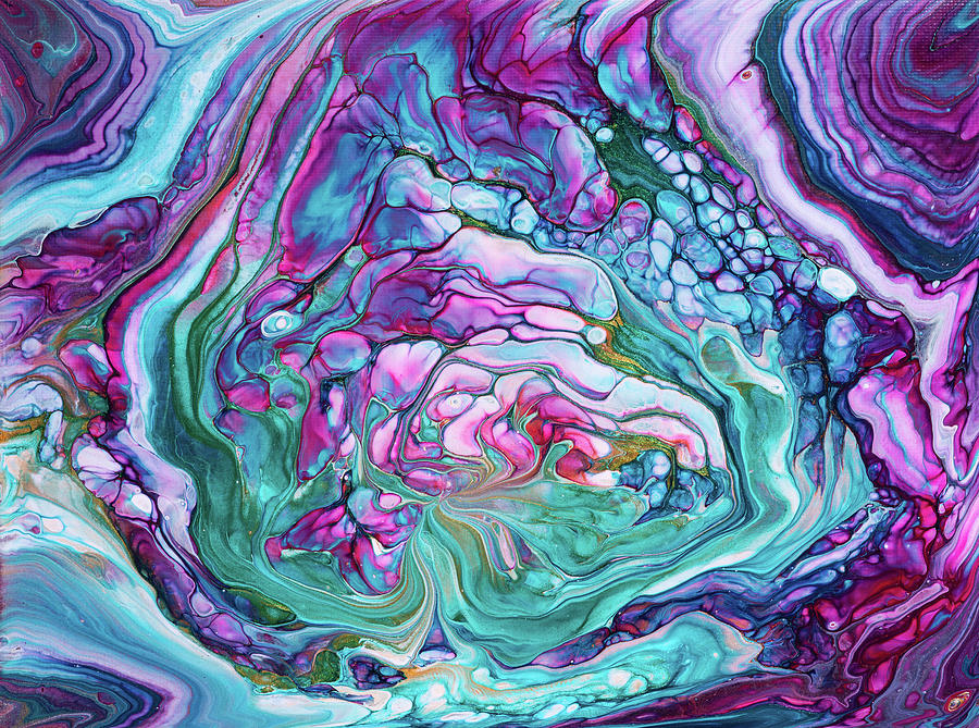 Abstract Art Acrylic Fluid Painting with stunning colors Painting by Matthias Hauser