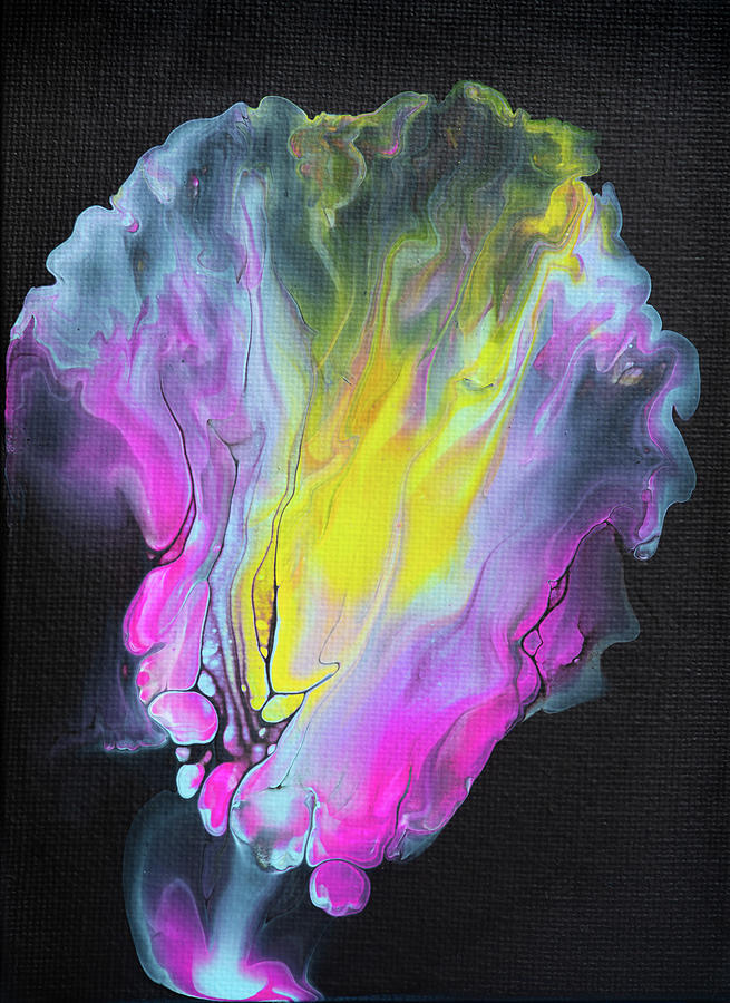 Abstract Art Acrylic Pouring Dutch Pour on Black Painting by Matthias Hauser