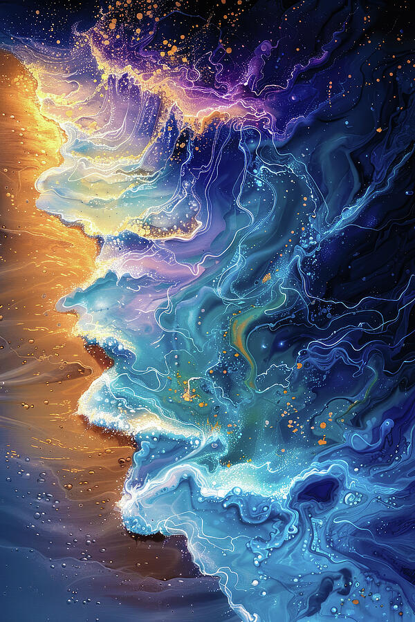 Abstract Digital Art - Abstract Art Cosmic Ocean 01 by Matthias Hauser