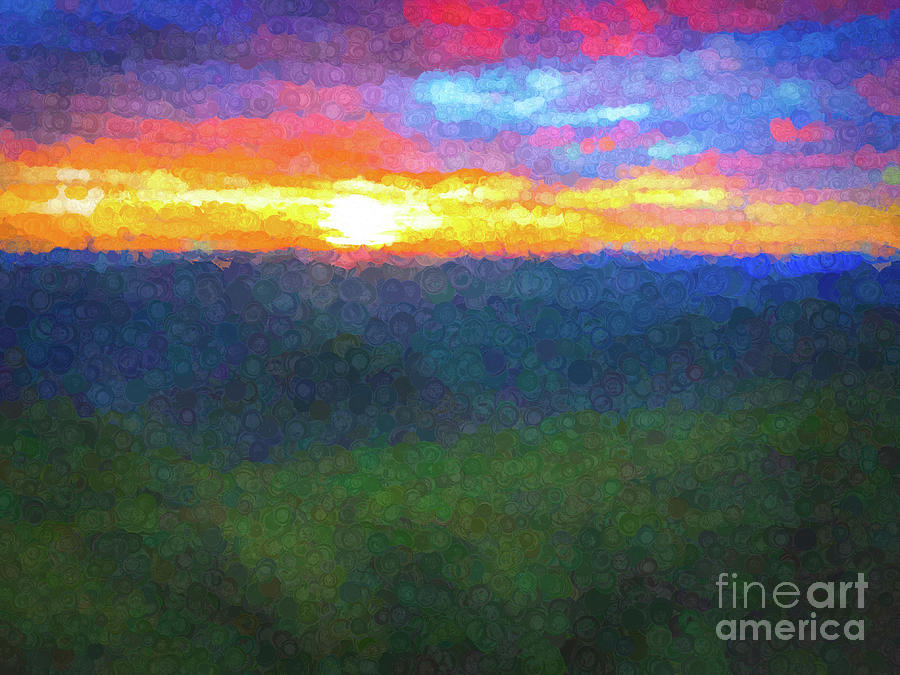 Abstract Art - Sunset Over The Mountains Photograph by Kerri Farley
