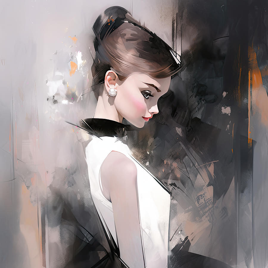 Audrey Hepburn Painting - Abstract Audrey No. 10 by My Head Cinema