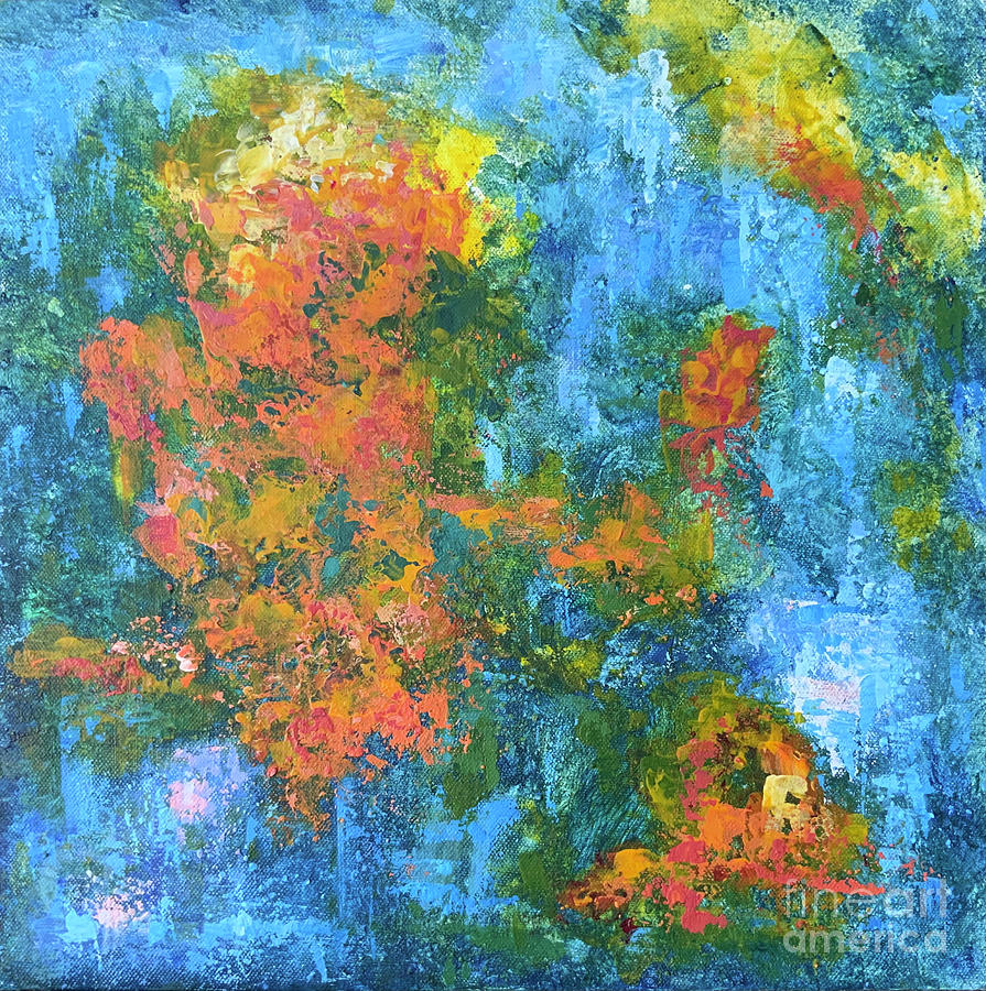 Abstract autumn day Painting by Olga Malamud-Pavlovich