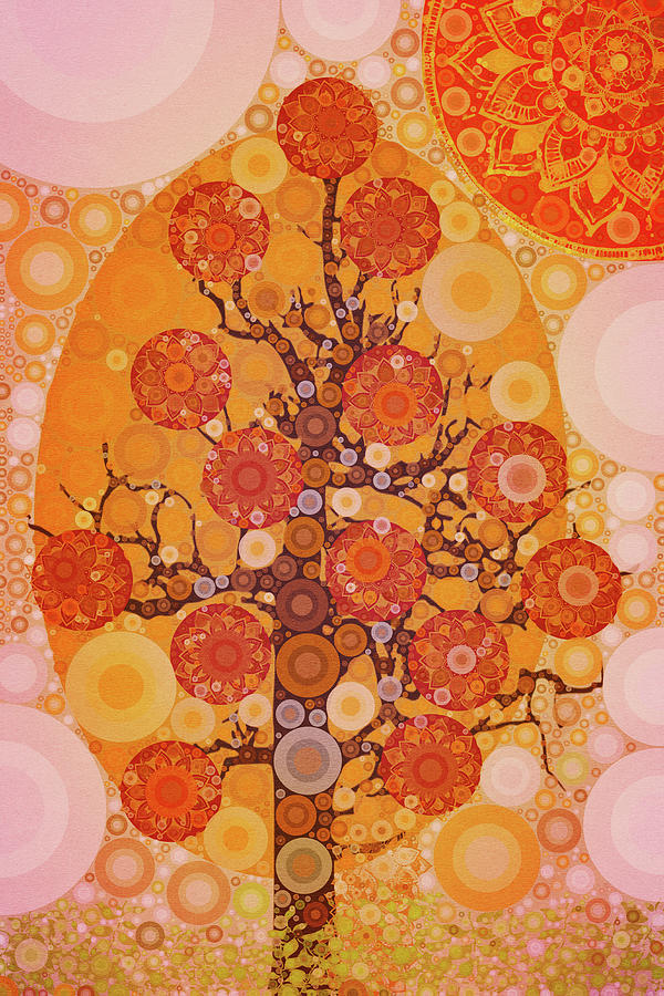 Abstract Autumn Mandala Tree Digital Art by Peggy Collins