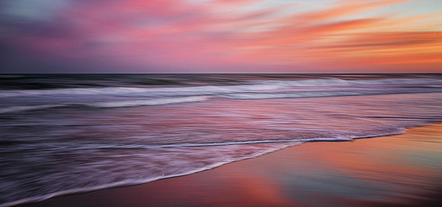 Sunset Photograph - Abstract Beach Sunset at Emerald Isle North Carolina by Bob Decker