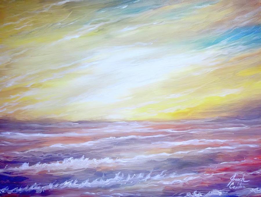 Abstract Beach Sunset Painting by Joseph Cantin - Fine Art America