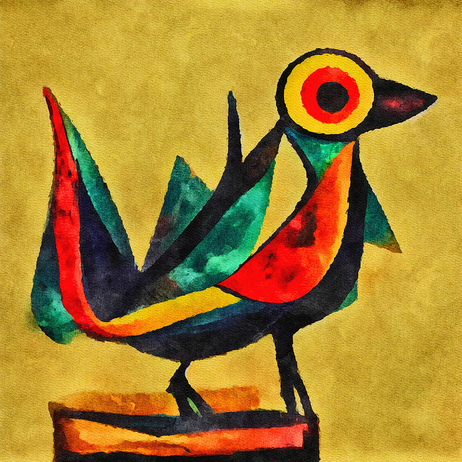 Abstract Bird 3 Mixed Media by Ann Leech