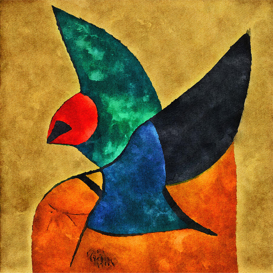 Abstract Bird 4 Mixed Media by Ann Leech