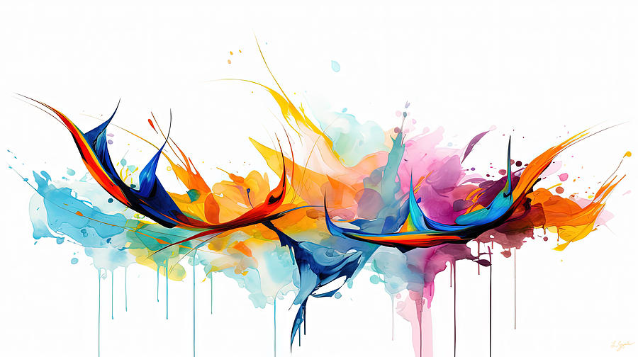 Feather Painting - Abstract Bird Art by Lourry Legarde