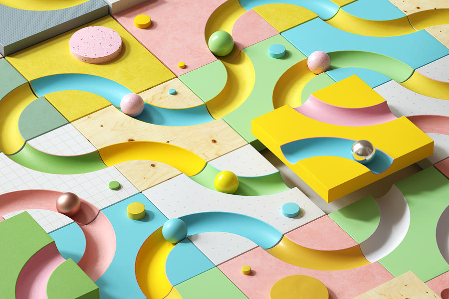 Abstract blocks with curved concave Photograph by Andriy Onufriyenko