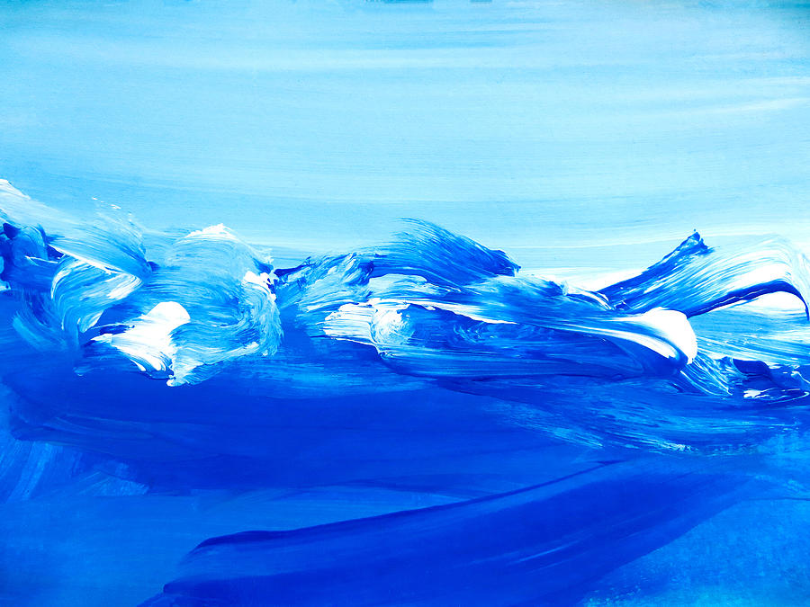 Abstract blue art painting background. Modern art. Contemporary art