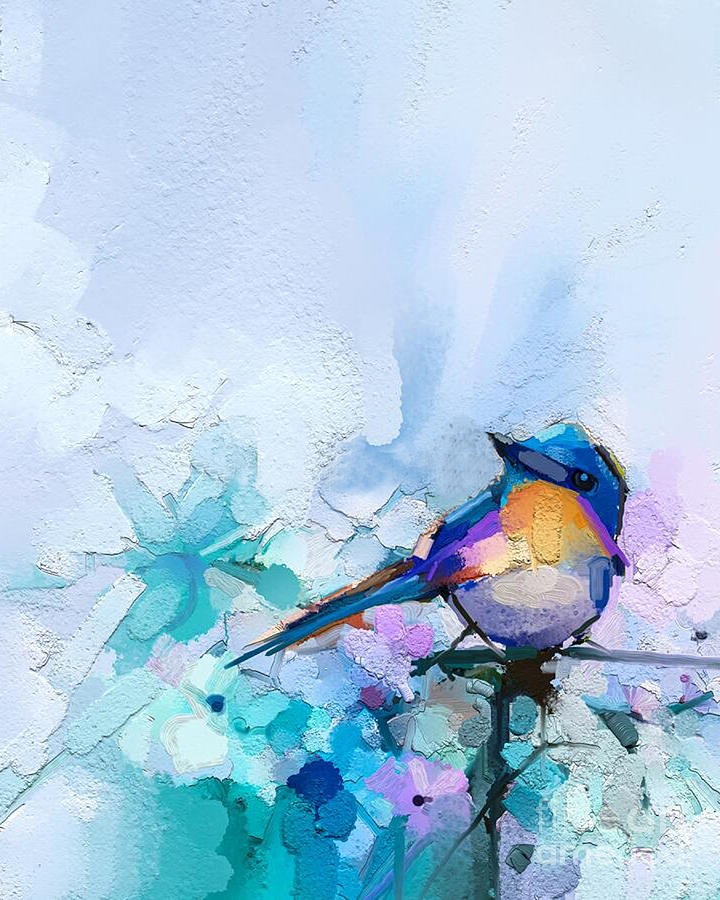 Abstract Blue Bird Digital Art by Canos Bird | Pixels