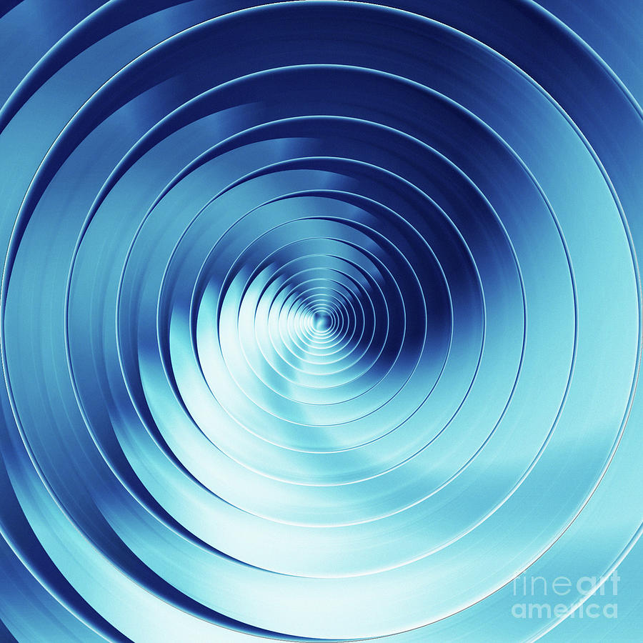 Abstract Blue Discs Digital Art by Phil Perkins