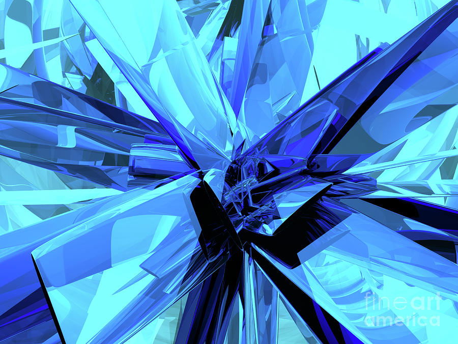 Abstract Blue Metal Digital Art by Phil Perkins