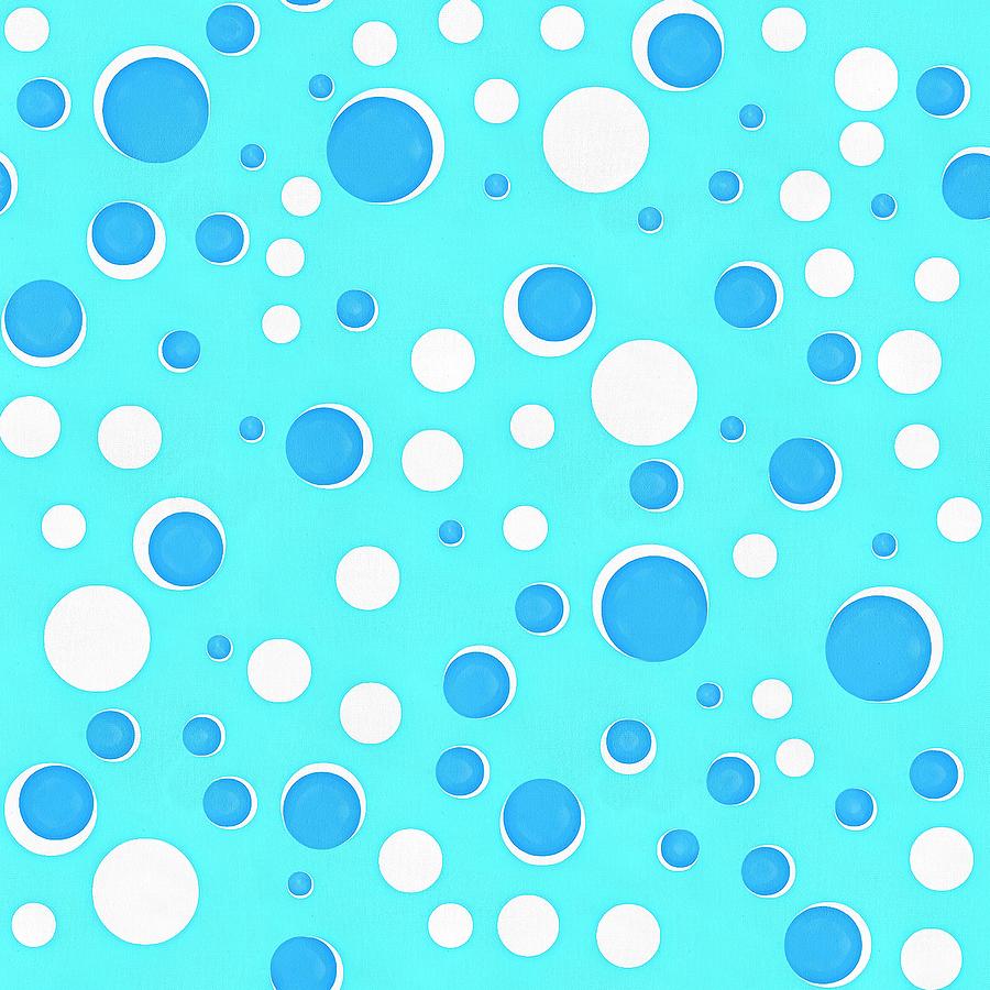 Abstract Blue Polka Dot Art Digital Art by Caterina Christakos
