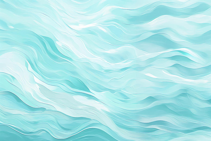 Abstract Blue Serene Ocean Waves 01 Digital Art by Matthias Hauser