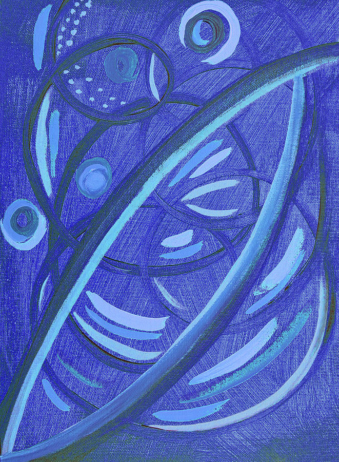 Abstract Blue Spirals Painting by Corinne Carroll