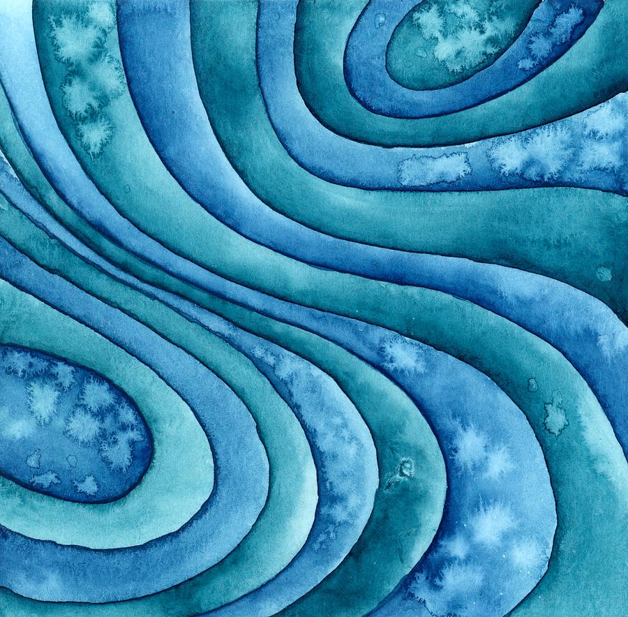 Abstract blue swirl design Painting by Sinari Diliiza - Fine Art America