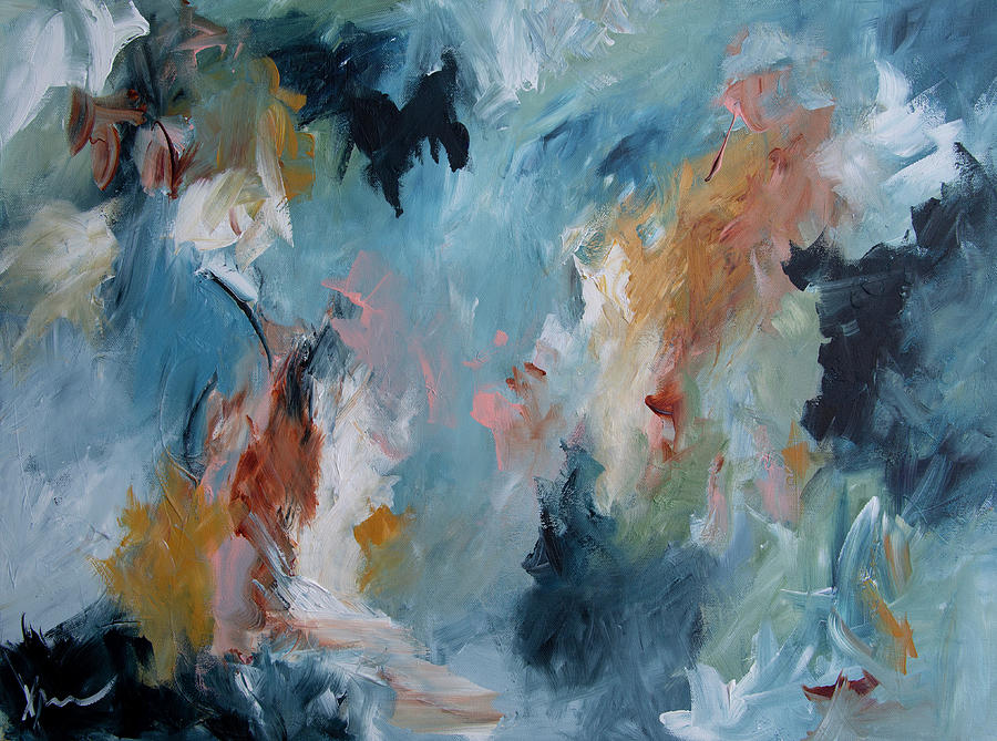 Abstract Blues Painting by Katrina Nixon