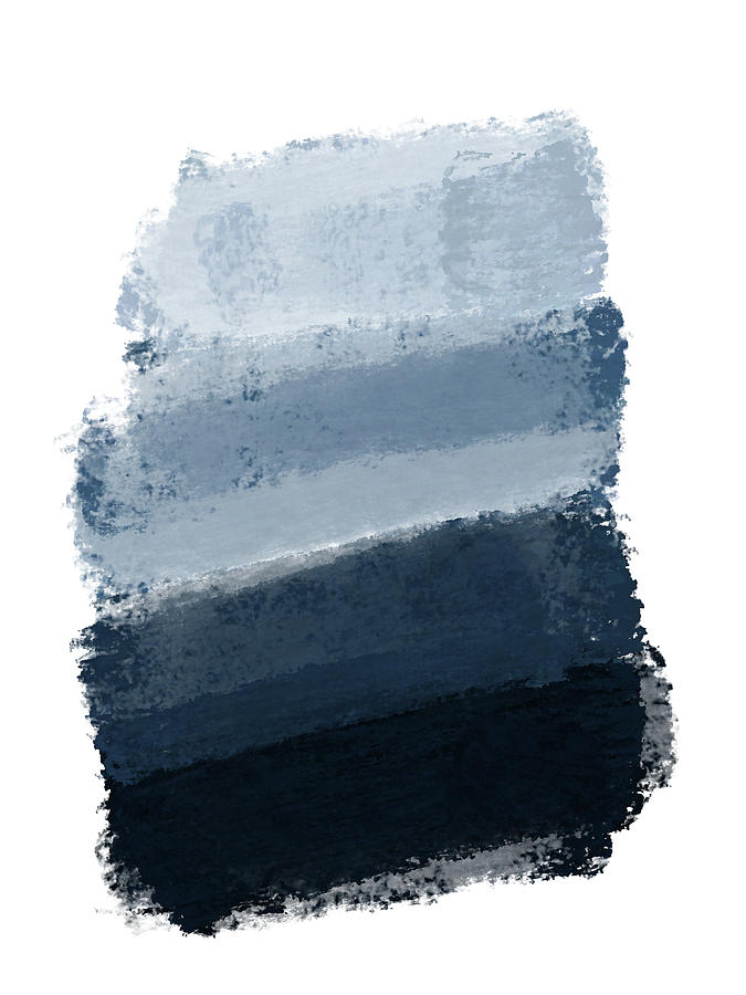 Abstract Brush Strokes in Shades of Blue Digital Art by Studio Grafiikka