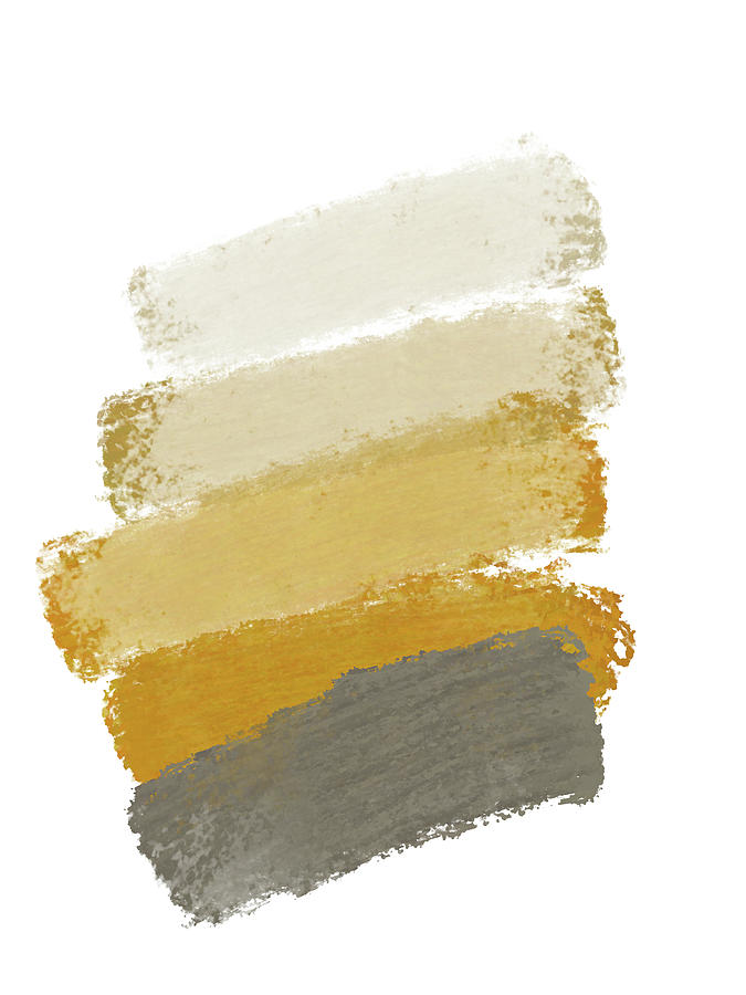 Abstract Digital Art - Abstract Brush Strokes in Shades of Yellow by Studio Grafiikka
