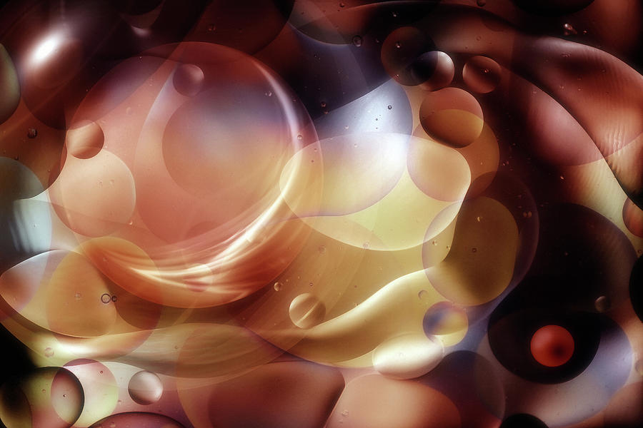 Abstract Bubbles Mixed Media by Jacky Gerritsen