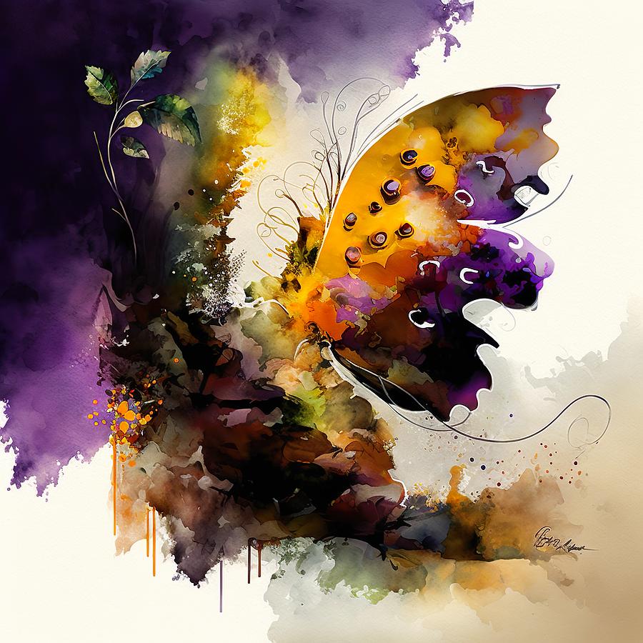 Butterfly Digital Art - Abstract Butterfly - Question Mark by Sophie Marnez