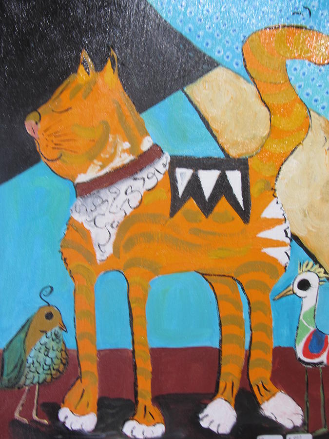 Abstract Cat Painting by Dody Rogers