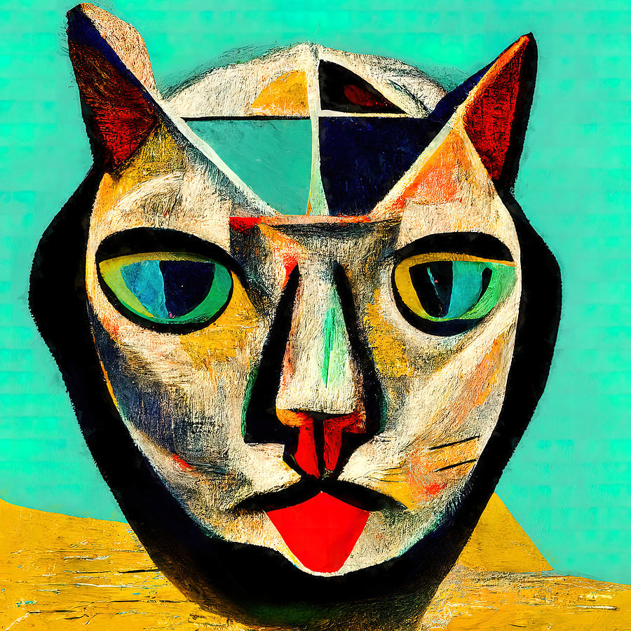 Abstract Cat Head, 03 Painting