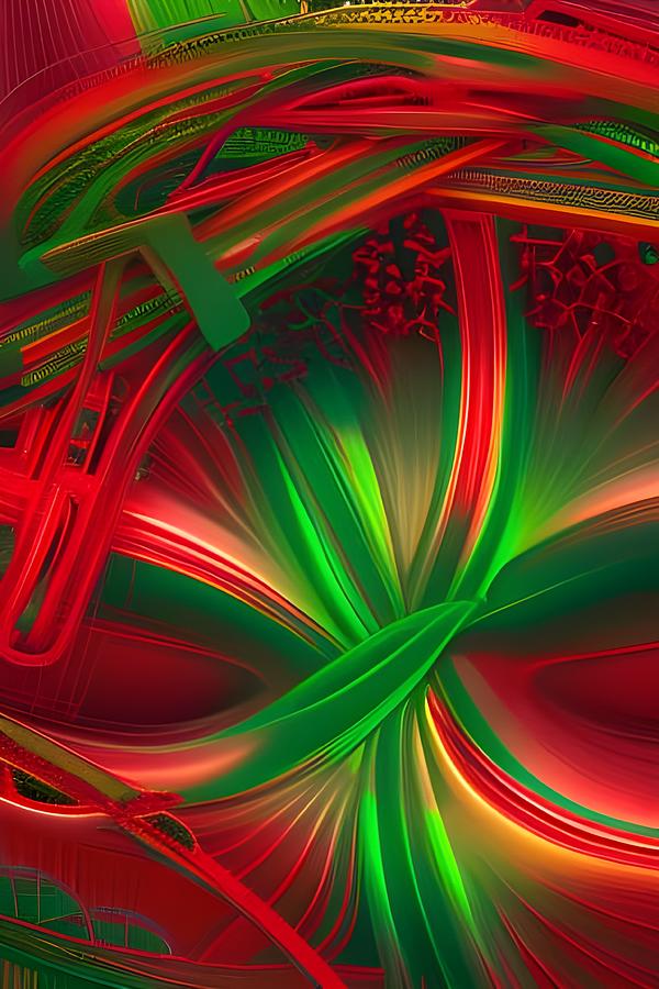 Abstract Christmas Bow Digital Art by Beverly Read