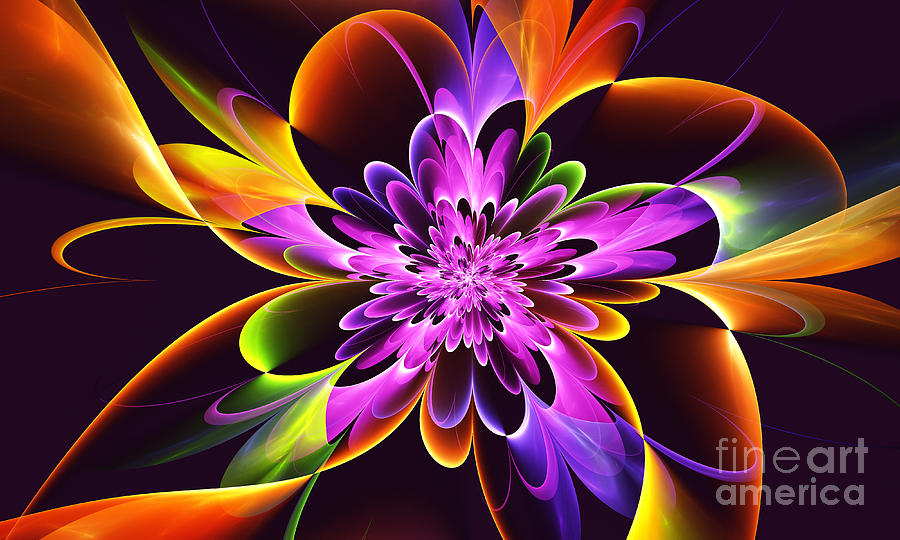 Abstract Chrysanthemum Digital Art By Galina Lavrova - Fine Art America