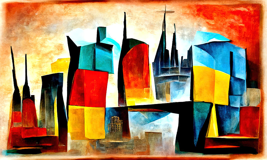 Abstract City, 04 Painting by AM FineArtPrints