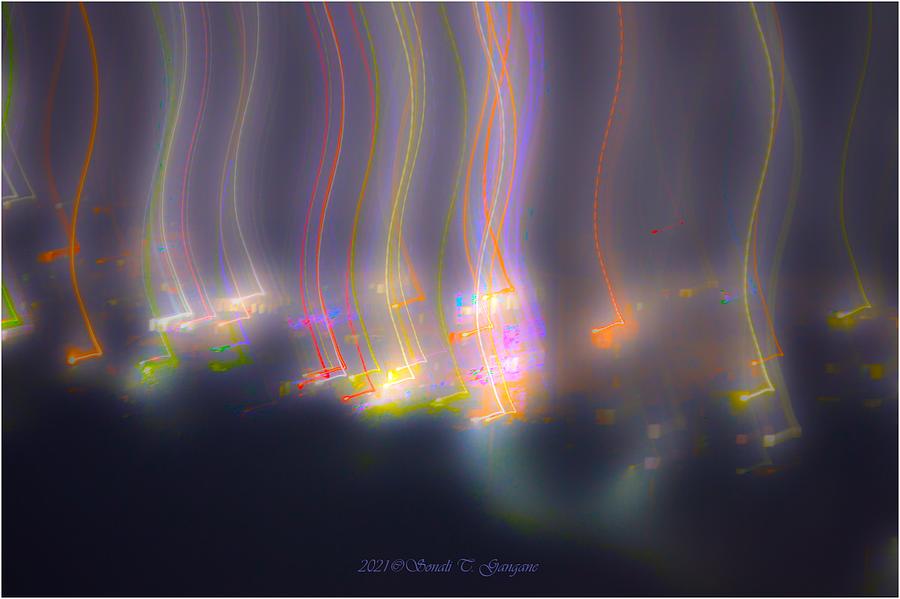 Abstract City lights Digital Art by Sonali Gangane