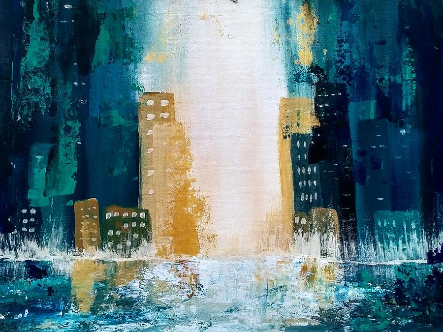Abstract Cityscape 2 Painting by Lynne McQueen