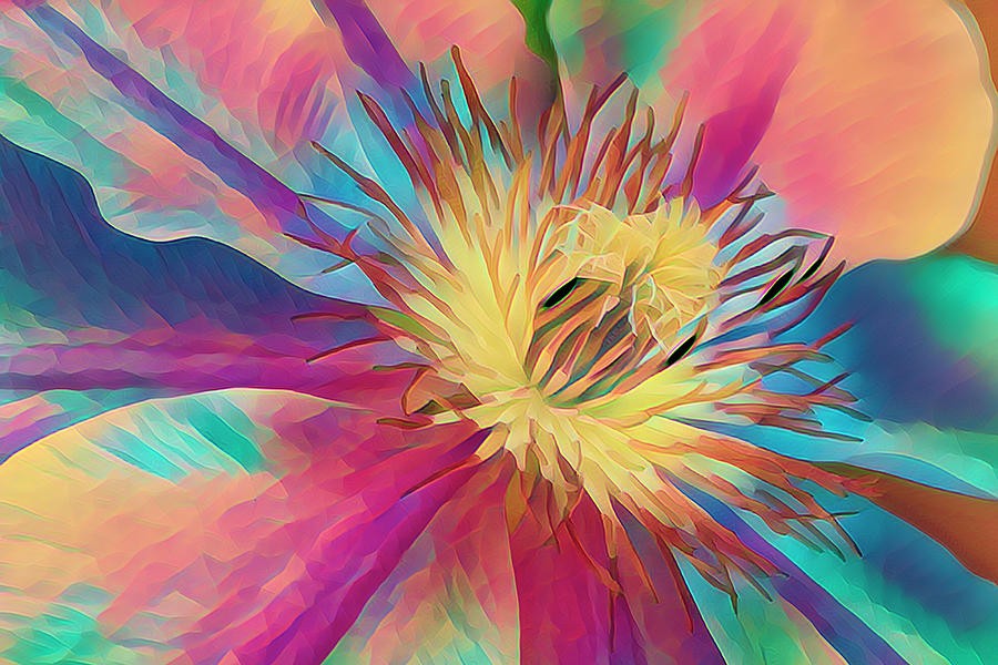 Abstract Clematis Digital Art by Bill Barber