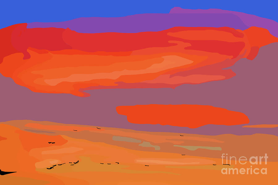 Abstract Coastal Sunset Digital Art by Kirt Tisdale