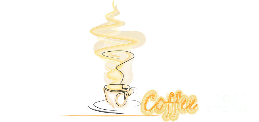 Italian Coffee Mixed Media - Abstract Coffee Cup Logo Design by Stefano Senise