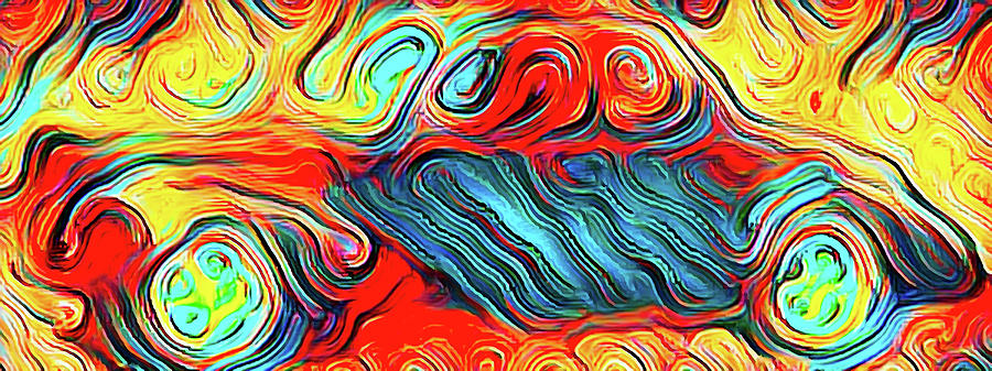 Abstract colorful deuce coupe Digital Art by Cathy Anderson